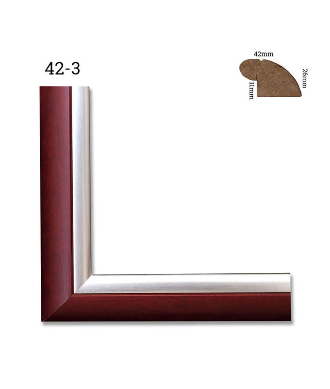 42-3 roundish maroon-silver