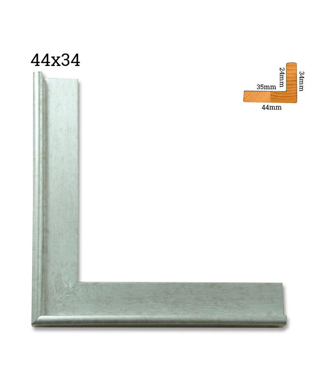 44x34 L-shaped silver